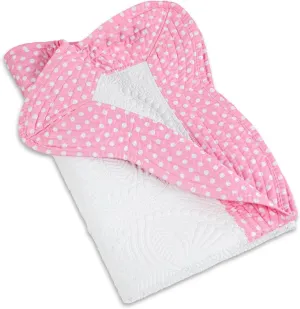 MONOBLANKS Baby Quilt Personlized Monogram Lightweight Embossed Scalloped Throw Blanket Four Seasons (Hot Pink Polka Dots)