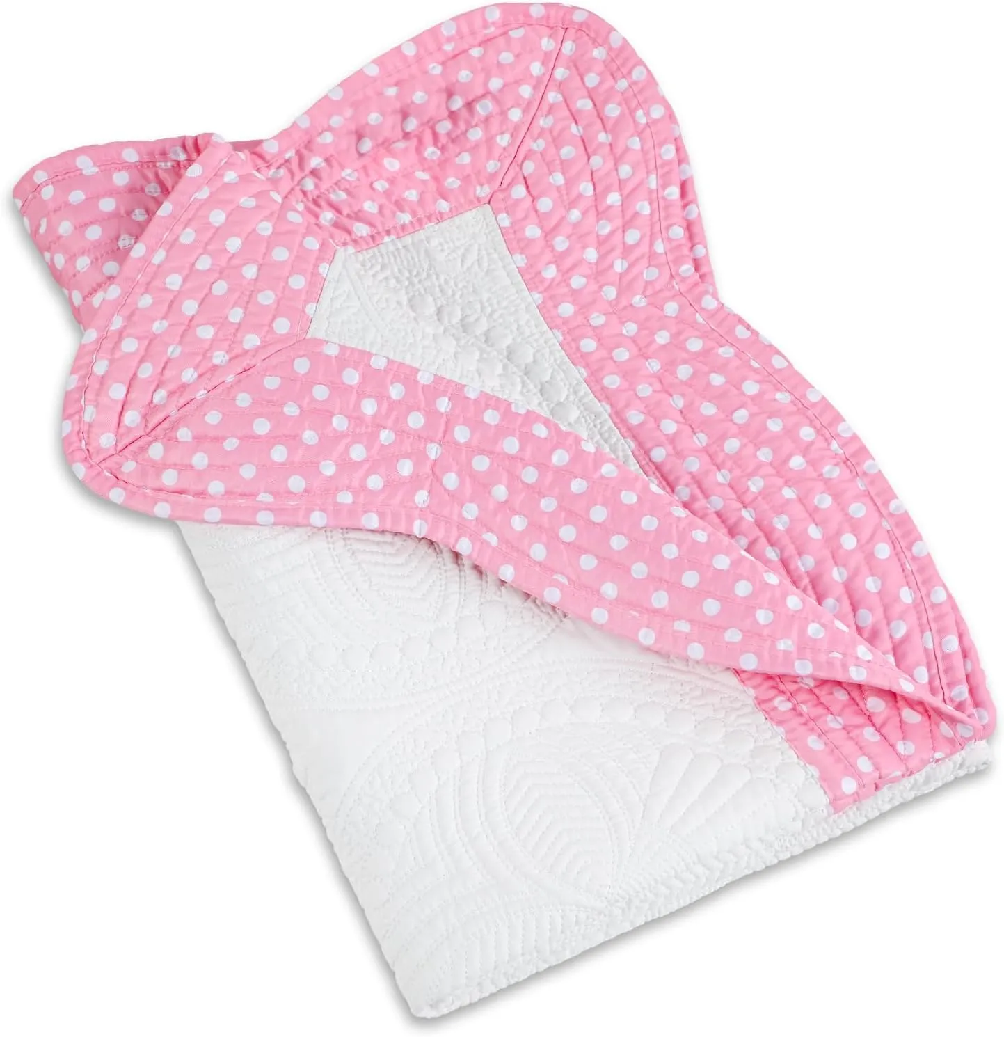 MONOBLANKS Baby Quilt Personlized Monogram Lightweight Embossed Scalloped Throw Blanket Four Seasons (Hot Pink Polka Dots)