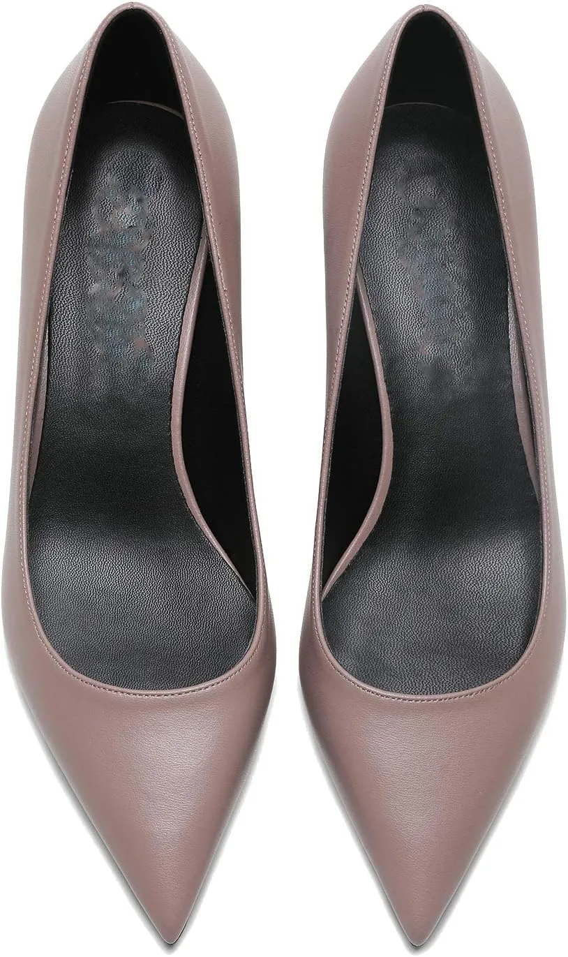 MOOMMO Kitten Heel Pumps Pointed Toe Satin Slip On 2 Inch Mid Heel Dress Shoes Classic Work Pumps for Office Ladies Wedding Bridal Party 4-13 M US