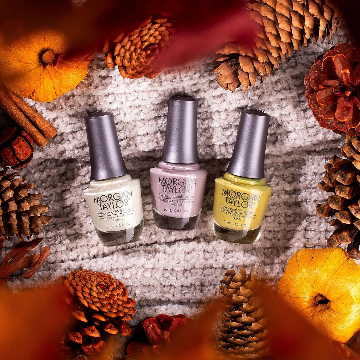 Morgan Taylor Fall Change Of Pace Collection Value Packs - Professional Lacquer, Vibrant, Chip-Resistant, Fast-Drying, Long-Lasting, High-Shine (Pack #1, 3 pcs)