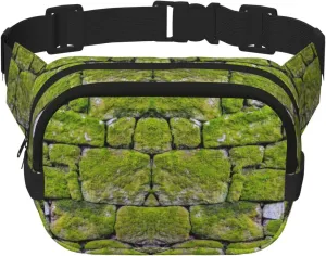 Moss Stone Pavement Print Unisex Square Double Layer Waist Bag Trendy Crossbody Fanny Pack Travel Workouts