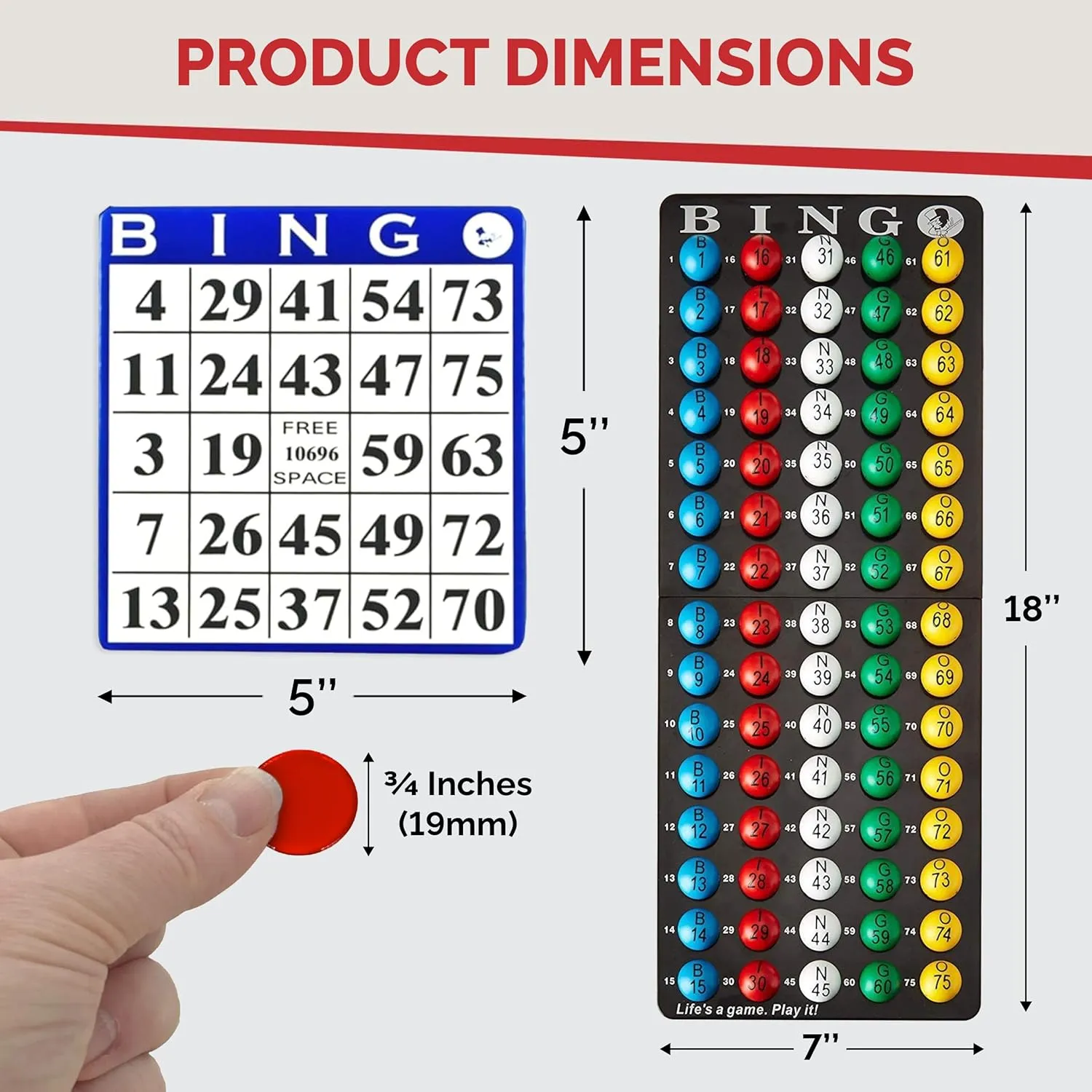 MR CHIPS 11" (Inch) Tall Professional Bingo Set with Steel Cage, Everlasting 7/8” Balls, 18 Cards and 300 Chips - Mysterious Black Color