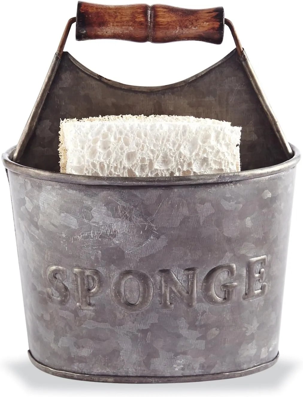 Mud Pie Farmhouse Rustic Sponge Holder, 4.4H X 5.9L X 5.2W