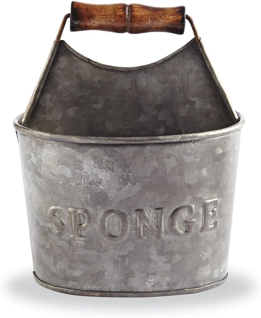 Mud Pie Farmhouse Rustic Sponge Holder, 4.4H X 5.9L X 5.2W