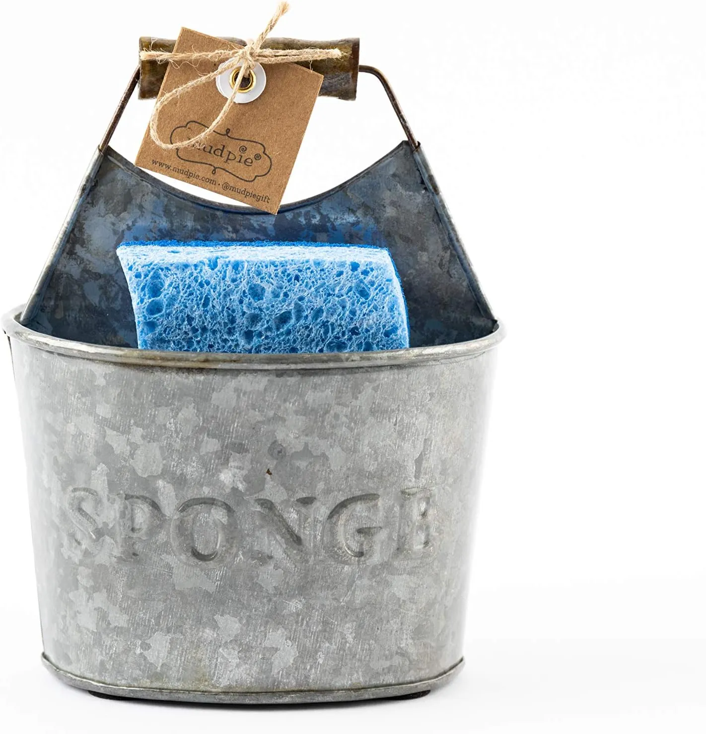 Mud Pie Farmhouse Rustic Sponge Holder, 4.4H X 5.9L X 5.2W