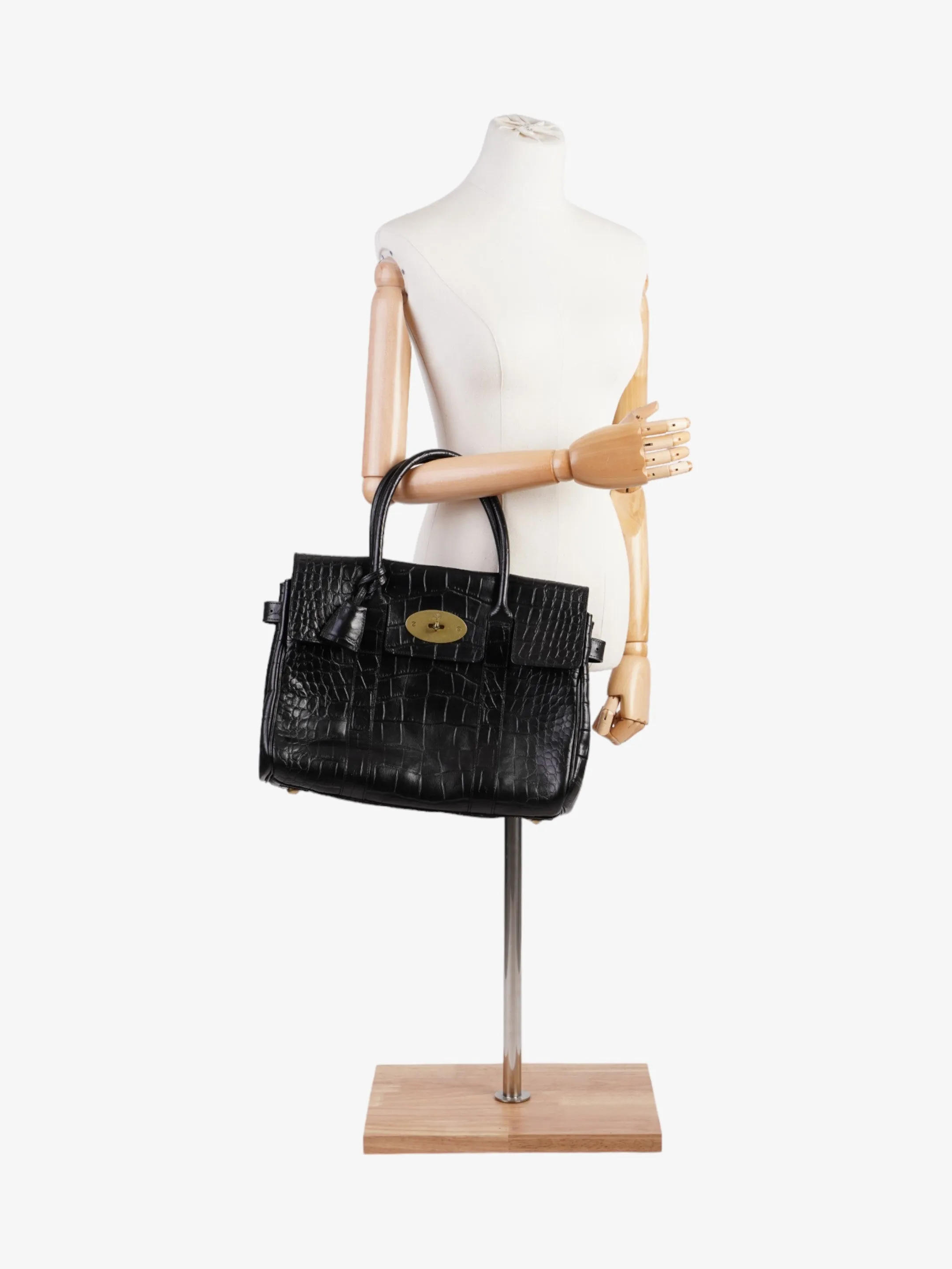Mulberry Bayswater Black Embossed Leather