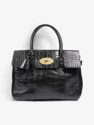 Mulberry Bayswater Black Embossed Leather