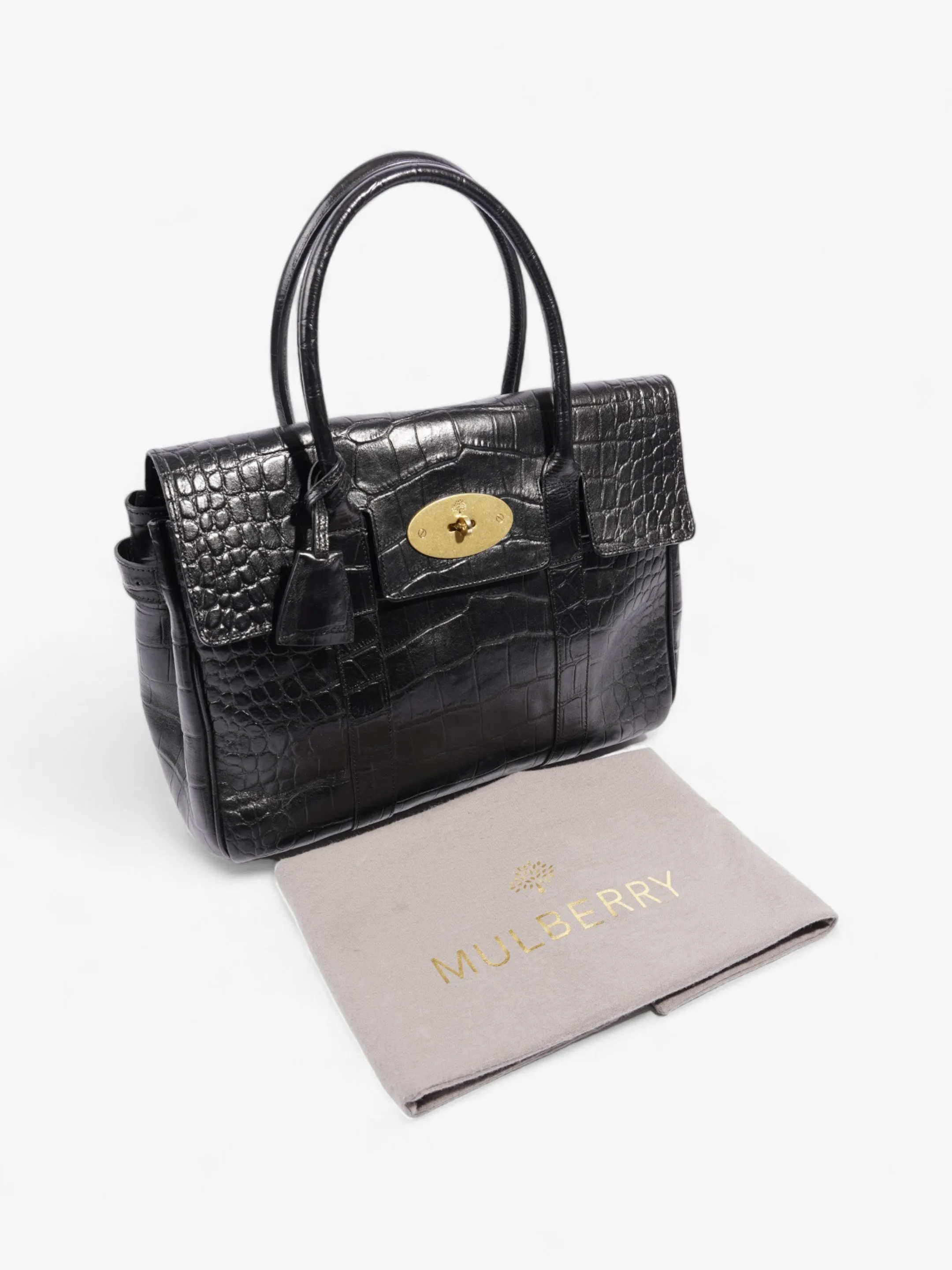 Mulberry Bayswater Black Embossed Leather