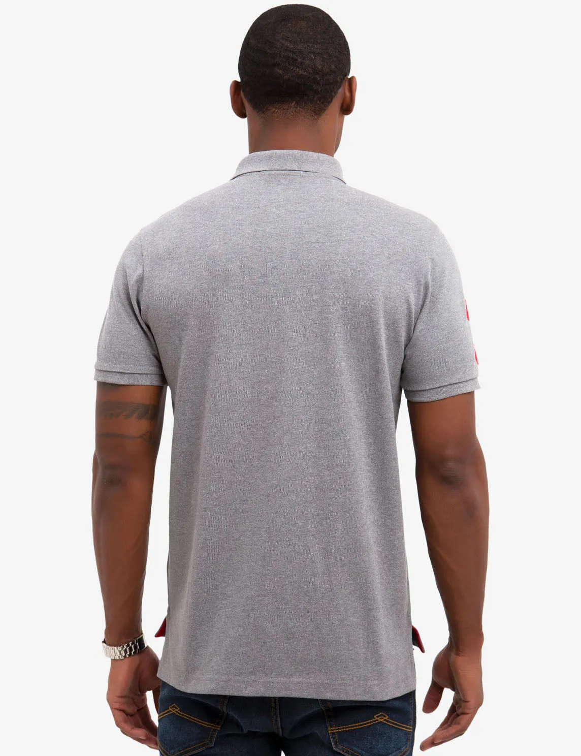 MULTI COLOR BIG LOGO SOLID POLO SHIRT