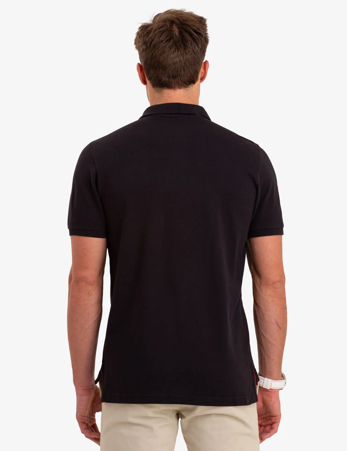 MULTI COLOR BIG LOGO SOLID POLO SHIRT