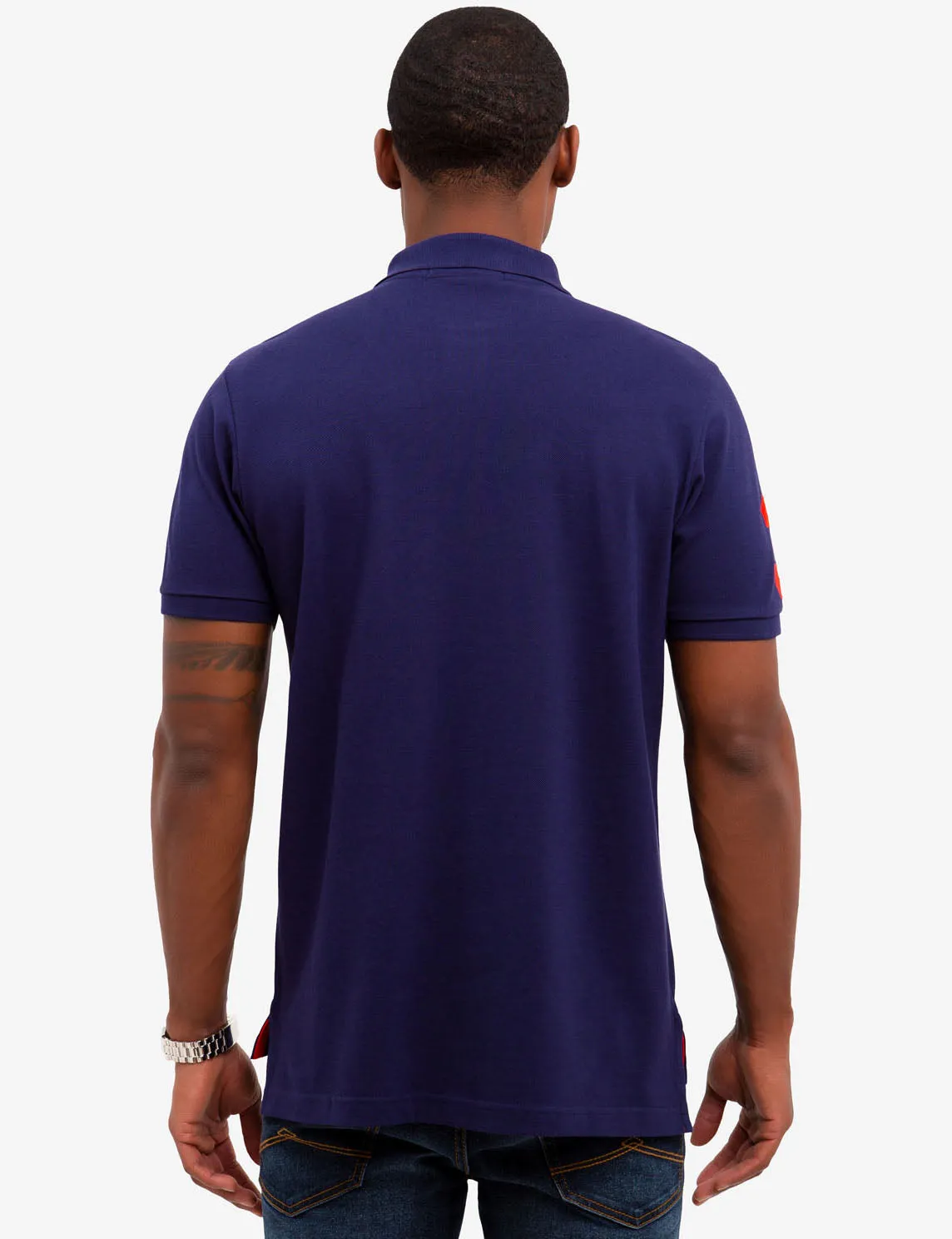 MULTI COLOR BIG LOGO SOLID POLO SHIRT