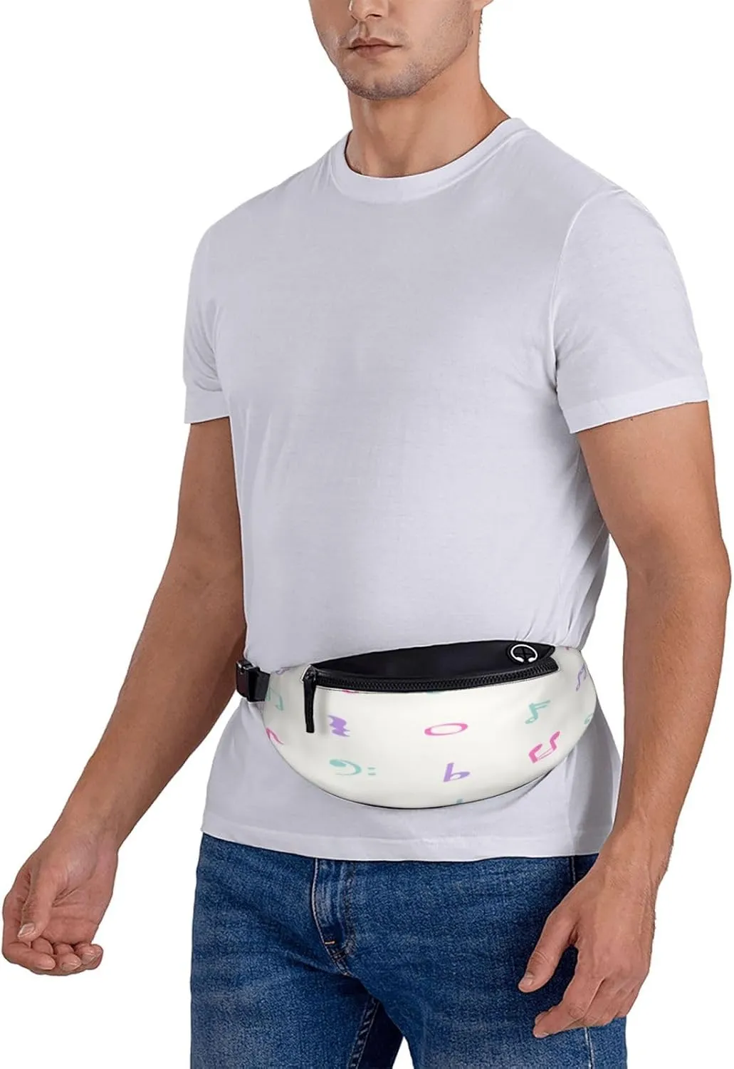 Music Note Fanny Pack, Crossbody Waist Packs for Women Men Waist Bags with Adjustable Strap for Travel Running Hiking Sport