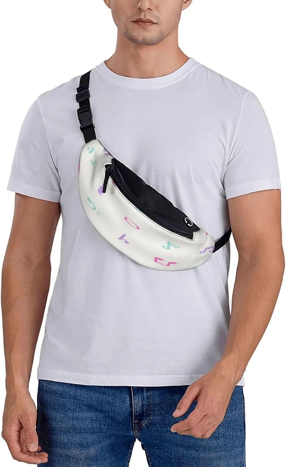 Music Note Fanny Pack, Crossbody Waist Packs for Women Men Waist Bags with Adjustable Strap for Travel Running Hiking Sport