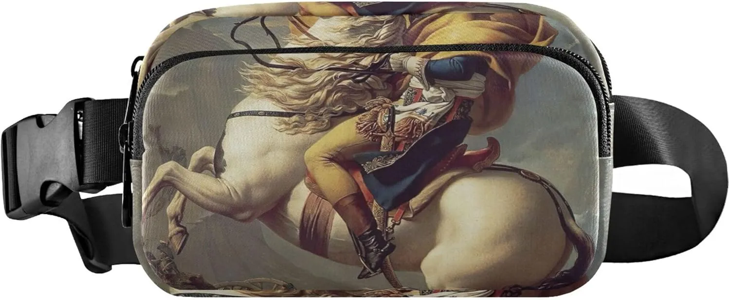 Napoleon Horse Neoclassical Painting Fanny Packs Women Waterproof Anti Theft Belt Bag Cute Crossbody Waist Bag