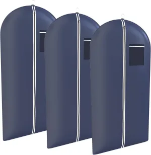 Navy Tuxedo Garment Travel Bags 3 Pack With ID Tag Window - 48" X 24"