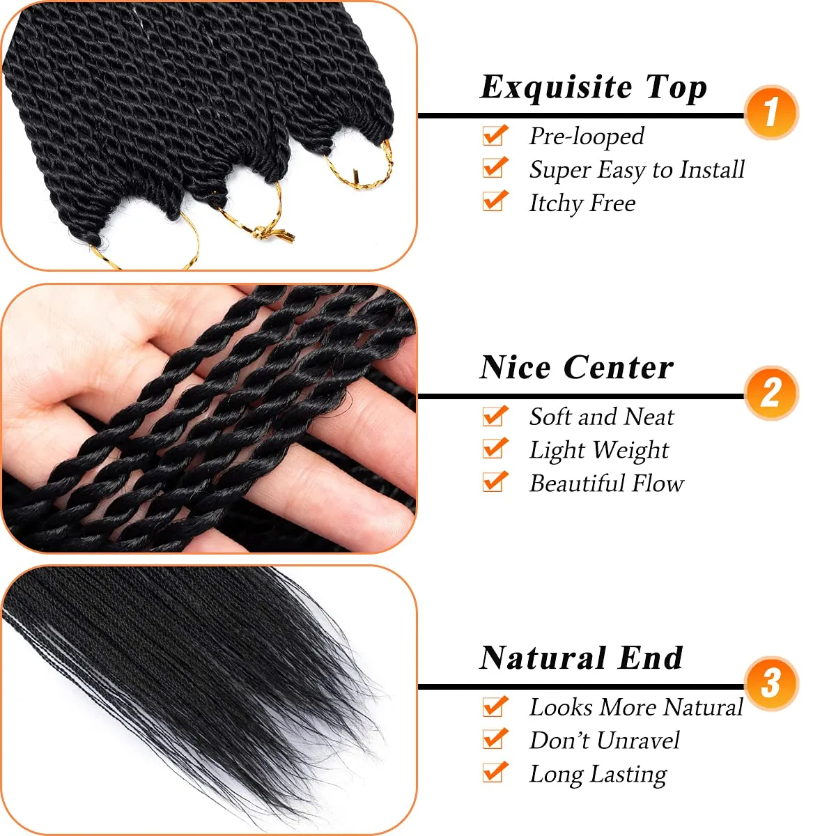 NAYOO Crochet Hair for Kids - 8 Packs 12 Inch Short Crochet Hair For Black Women, 30 Strands/Pack Small Twist Crochet Hair Hot Water Setting, Crochet Twist Braids Hair with Natural Ends(12 Inch, 2#)