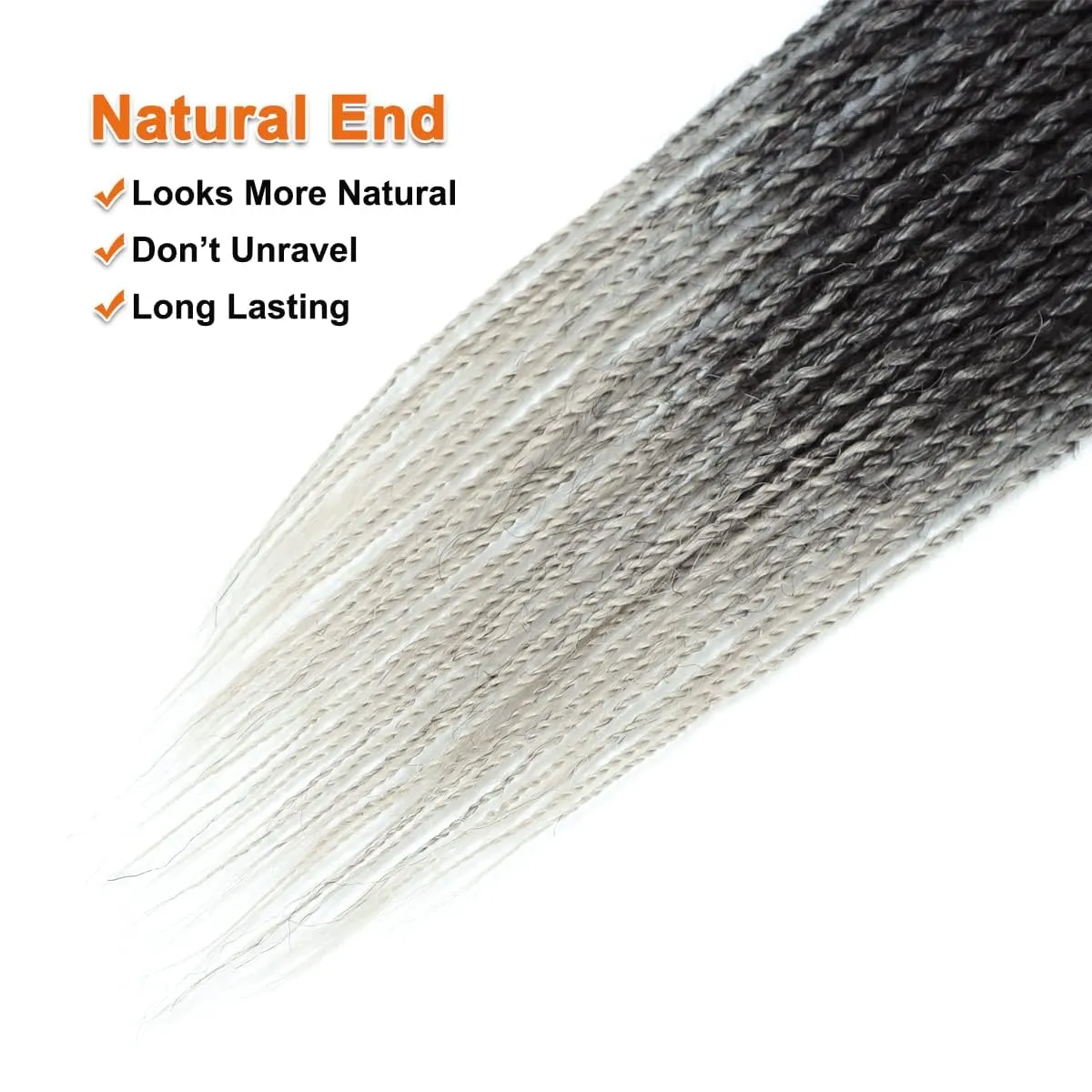 NAYOO Senegalese Twist Crochet Hair - 8 Packs 18 Inch Small Crochet Hair, 35 Strands/Pack Crochet Braids for Black Women, Crochet Twist Hair Braiding Hot Water Setting(18 Inch, 1B/Gray)