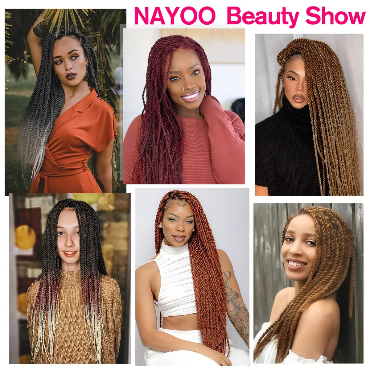 NAYOO Senegalese Twist Crochet Hair - 8 Packs 18 Inch Small Crochet Hair, 35 Strands/Pack Crochet Braids for Black Women, Crochet Twist Hair Braiding Hot Water Setting(18 Inch, 1B/Gray)