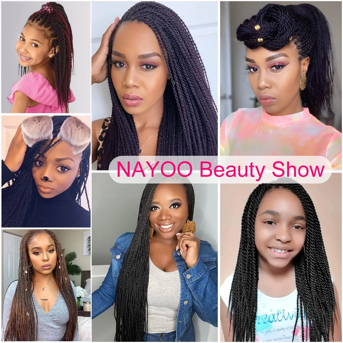 NAYOO Twist Crochet Hair - 18 Inch 8 Packs Senegalese Twist Crochet Hair Pre-Looped, 35 Strands/Pack Crochet Twist Hot Water Setting, Ombre Crochet Hair for Black Women (18 Inch, 30#)