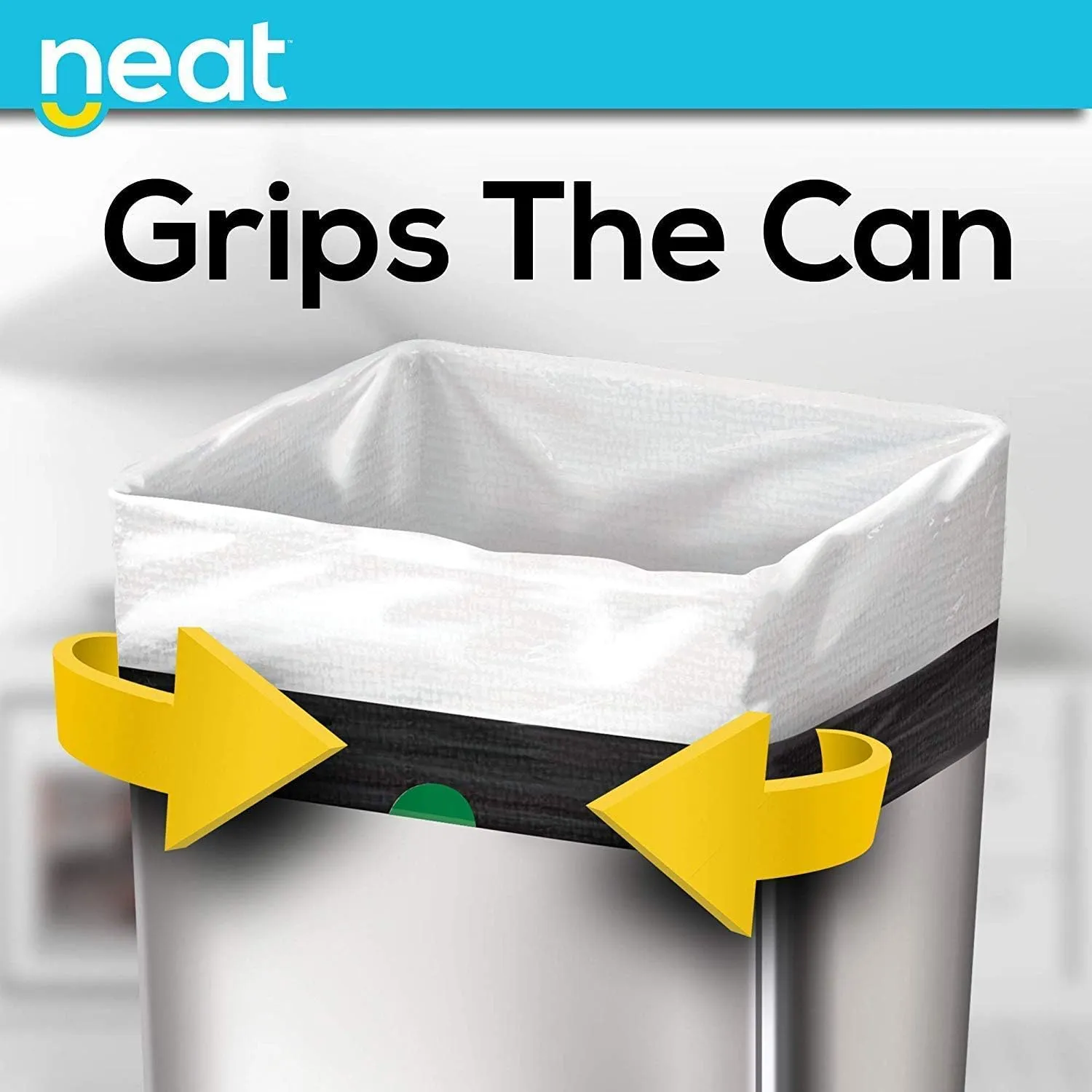 Neat Tall Kitchen 30 Gallon Drawstring Trash Bags - (MEGA 120 COUNT) - Triple Ply Fortified, Eco-Friendly 50% Recycled Material, Neutralize  Odor Technology, Reversible Black and White Garbage Bags