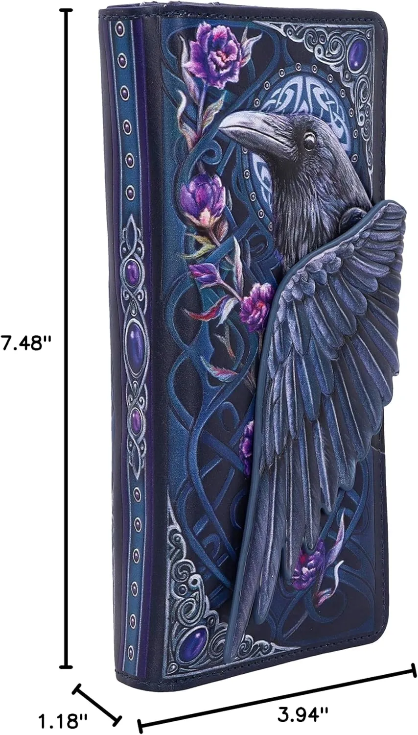 Nemesis Now Embossed Purse, Gothic Wallet, 18.5cm - Ravens Flight