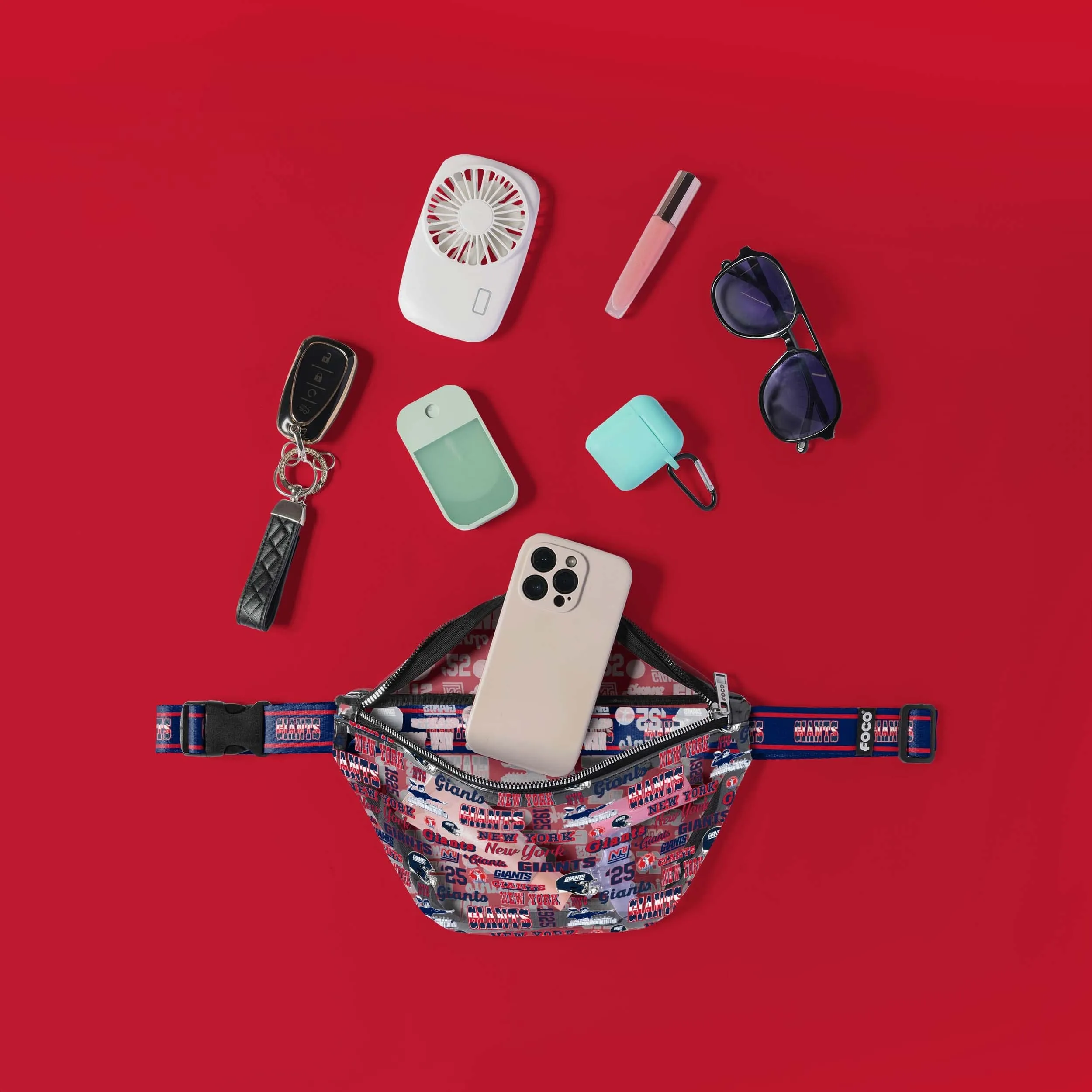 New York Giants Repeat Retro Print Clear Fanny Pack