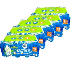 Niagara Purified Drinking Water, 16.9 fl oz Bottles, 40 Count, Pack of 5
