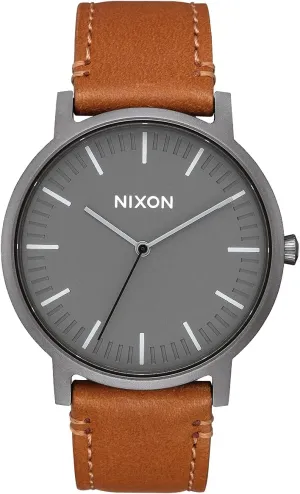 Nixon Porter Leather A1058 50m Water Resistant Men’s Watch (20-18mm Leather Band and 40mm Watch Face)
