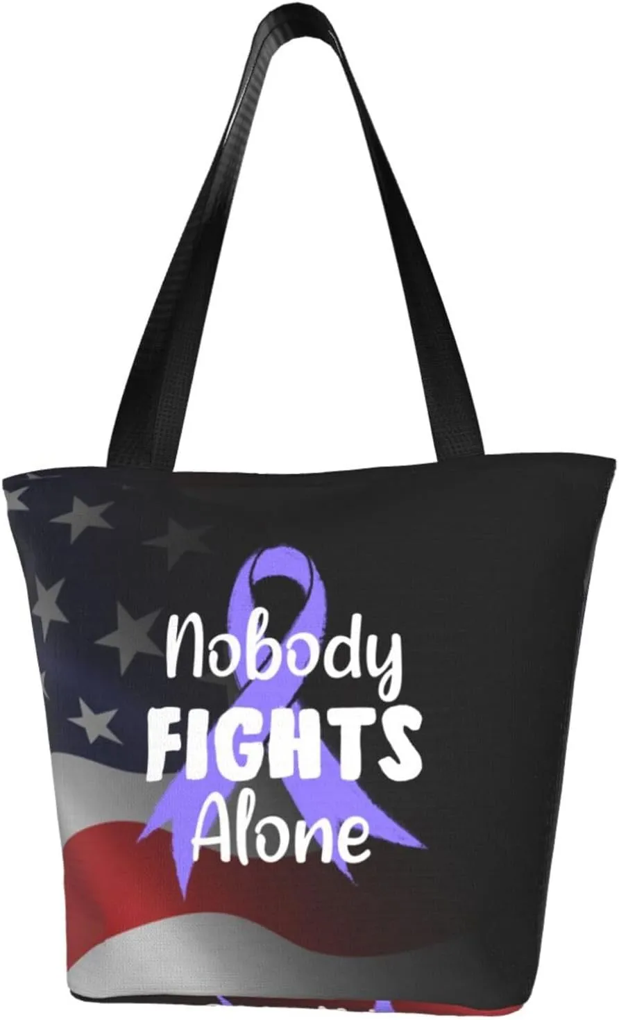 Nobody Fights Alone Stomach Cancer Awareness Fashion Shoulder Bag Large Capacity For Man Or Woman