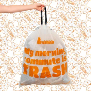 Non-Toxic Compostable 13 Gallon Trash Bags with Funny Sayings – Drawstring Closure, Heavy Duty, Eco-Friendly & PFAS-Free – 40 Count