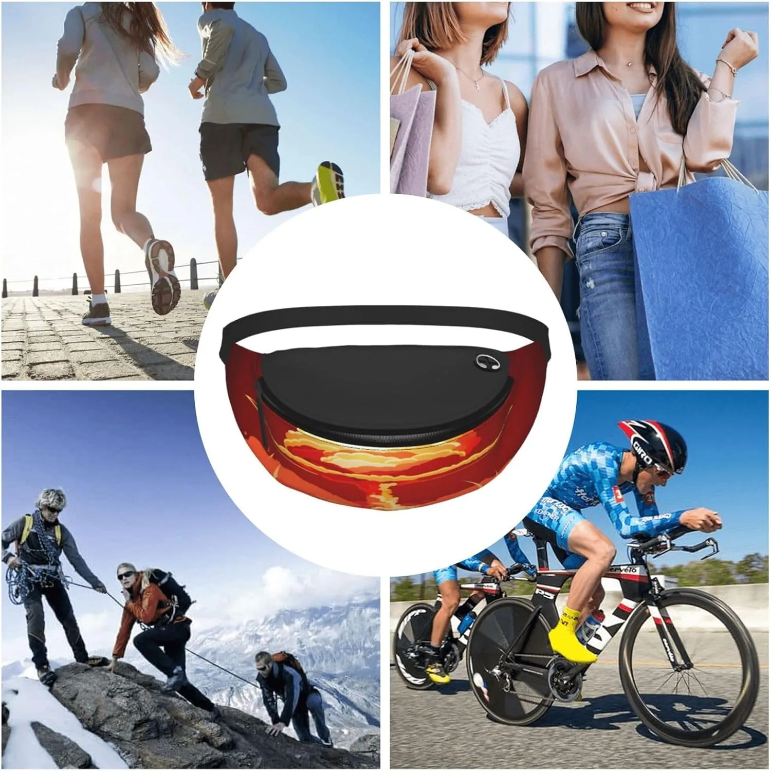 Nuclear Explosion Fireball Mushroom Cloud Fanny Pack, Crossbody Waist Packs for Women Men Waist Bags with Adjustable Strap for Travel Running Hiking Sport