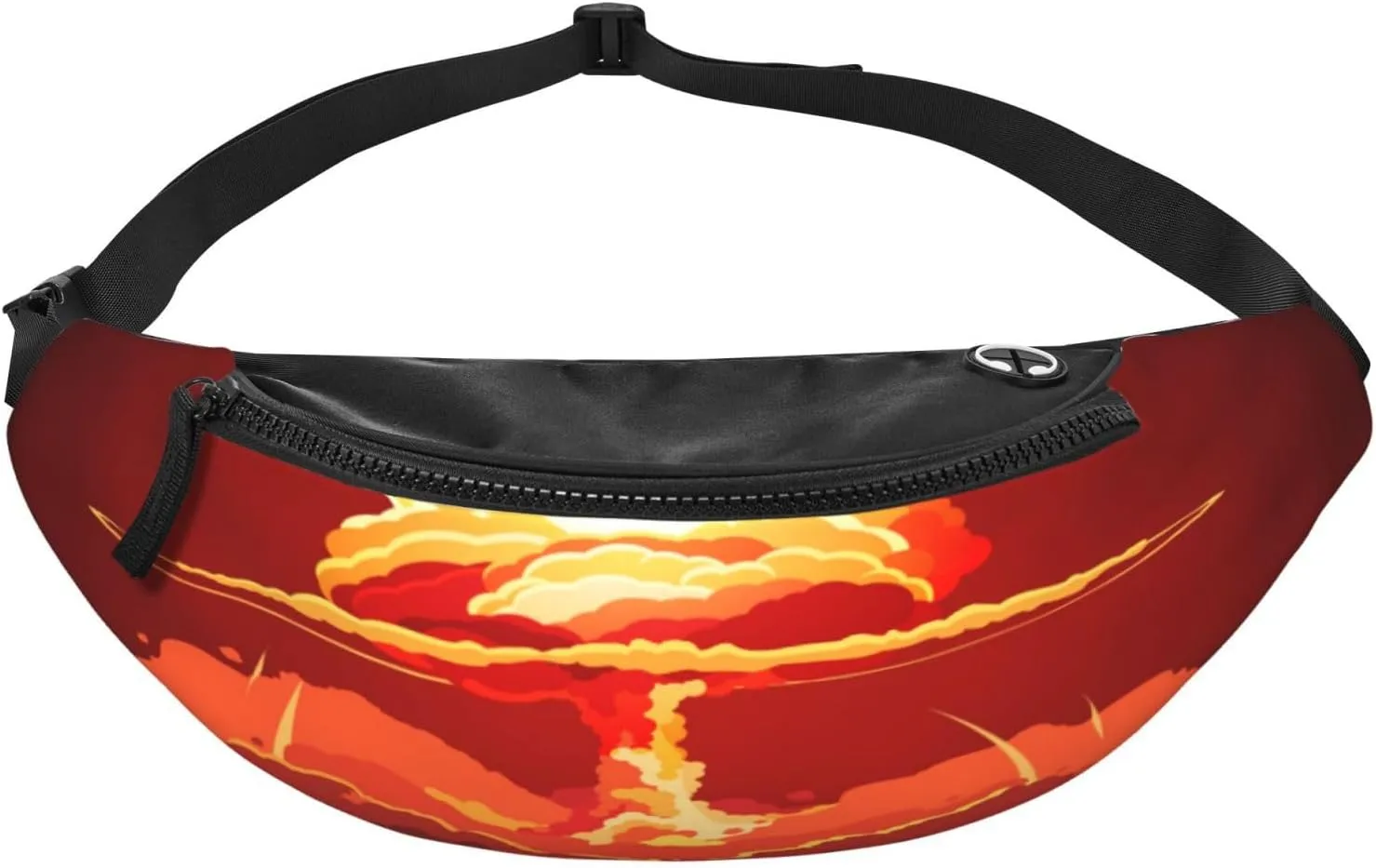 Nuclear Explosion Fireball Mushroom Cloud Fanny Pack, Crossbody Waist Packs for Women Men Waist Bags with Adjustable Strap for Travel Running Hiking Sport