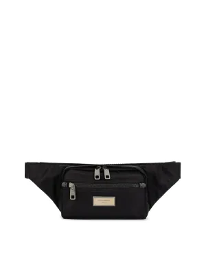 Nylon belt bag with branded plate
