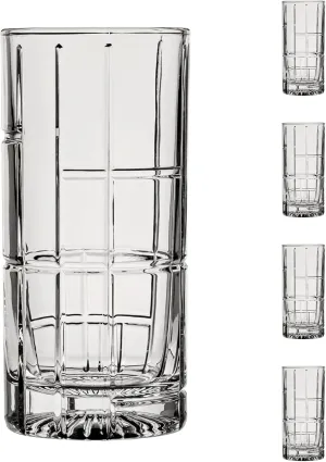 Ocean by Anchor Hocking Traze Future Highball Glasses (4-Pieces), 12-ounce, Dishwasher Safe