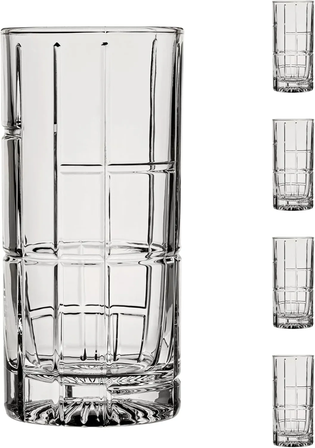 Ocean by Anchor Hocking Traze Future Highball Glasses (4-Pieces), 12-ounce, Dishwasher Safe