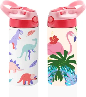 OFFNOVA 12oz Sublimation Tumbler, Sublimation Water Bottle Blank with Handle, Sublimation Cups for Milk, Soda, Juice, Drinks (2 Pink)