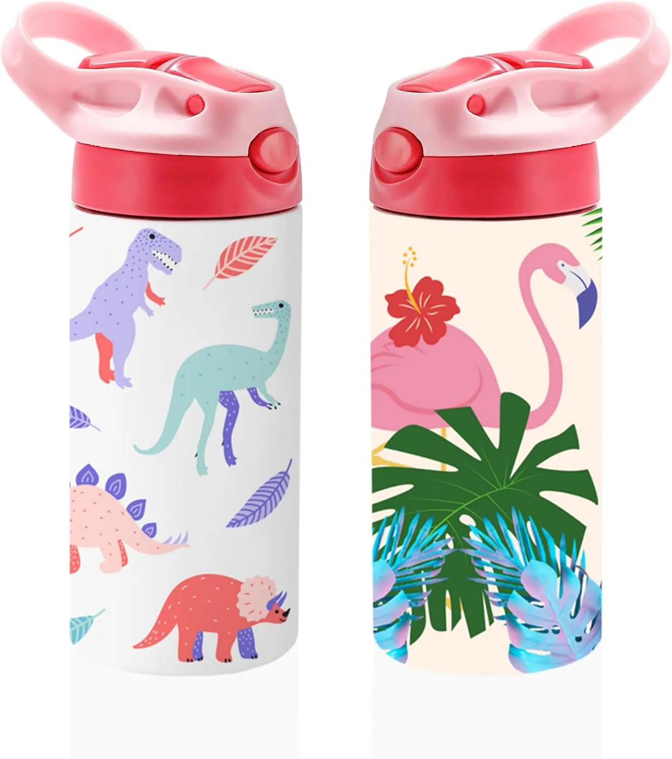 OFFNOVA 12oz Sublimation Tumbler, Sublimation Water Bottle Blank with Handle, Sublimation Cups for Milk, Soda, Juice, Drinks (2 Pink)