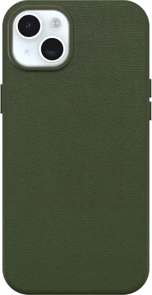 OtterBox iPhone 15 Plus Symmetry Series Cactus Leather for MagSafe - Cactus Grove (Green), Snaps to MagSafe, Ultra-Sleek, Raised Edges Protect Camera & Screen