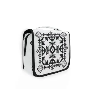 Oyihfvs American Indian Abstract Geometric Ornament Hanging Wash Gargle Toiletry Bag Travel Cosmetic Makeup Case Organizer Storage Large Portable