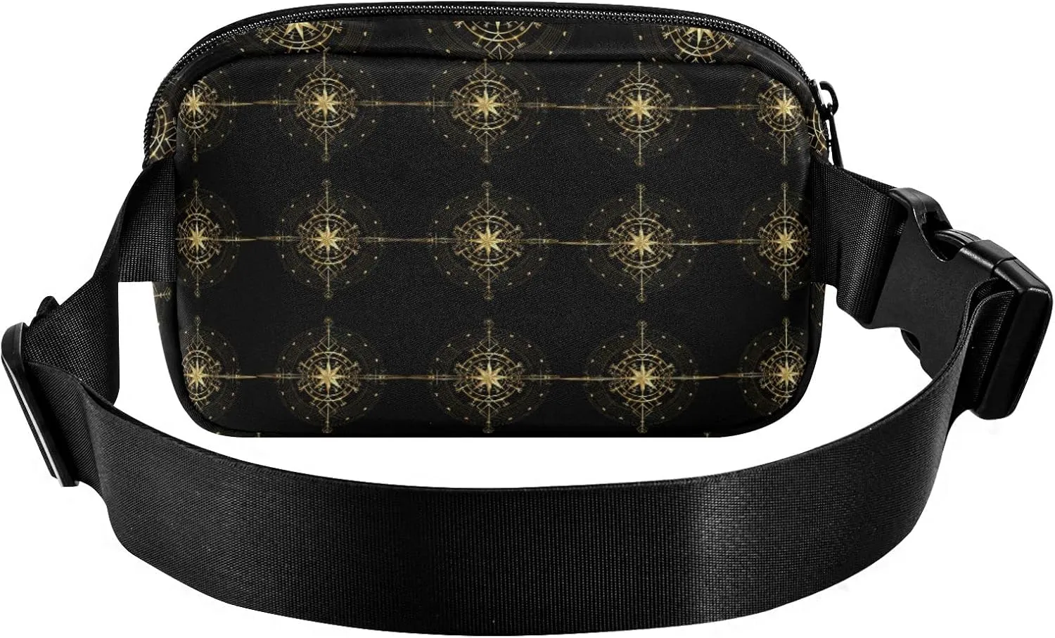 Oyihfvs Magic Ancient Wind Rose Magic Navigation Gold Compass Adjustable Fanny Waist Pack Pouch, Waterproof Runners Sports Waist Pack Wallet for Sports Hiking Fitness Cycling Gym Women Men