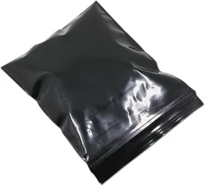 PABCK 100 Pieces Black Reclosable Zip Bags 5.1mil Thickness Poly Plastic Packaging Resealable Zipper Lock Closure Bag for Storage (5.1x7.48 inch)