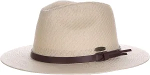 Panama Jack Straw Safari Hat - Vegan Leather Band Matte Toyo, UPF 50  Sun Protection