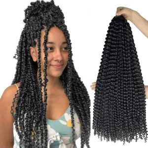 Passion Twist Hair 24 Inch 7 Packs Water Wave Crochet Hair Briads Pre-looped Braiding Hair Synthetic Crochet Hair For Black Women(24in, 7pack, 1b)