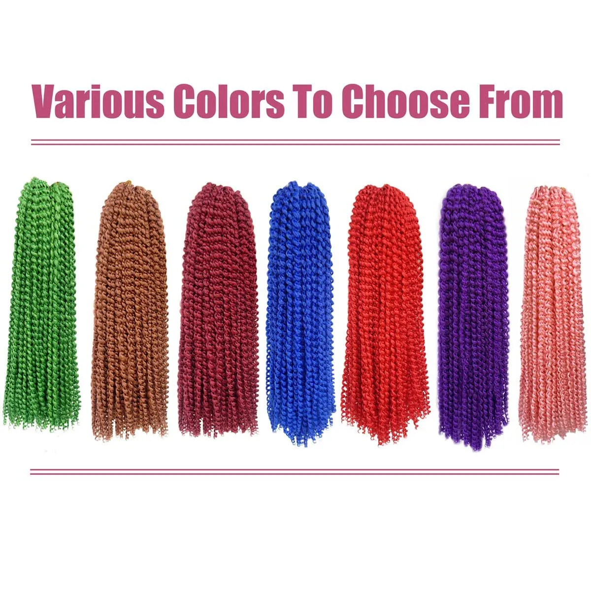 Passion Twist Hair 24 Inch 7 Packs Water Wave Crochet Hair Briads Pre-looped Braiding Hair Synthetic Crochet Hair For Black Women(24in, 7pack, 1b)