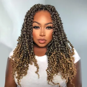 Passion Twist Hair - 24 Inch 7 Packs Water Wave Crochet Hair Spring Twist for Butterfly Locs or Passion Twists Crochet Hair Bohemian Curly Synthenic Braiding Hair Extension ( 24”, T27-7P )