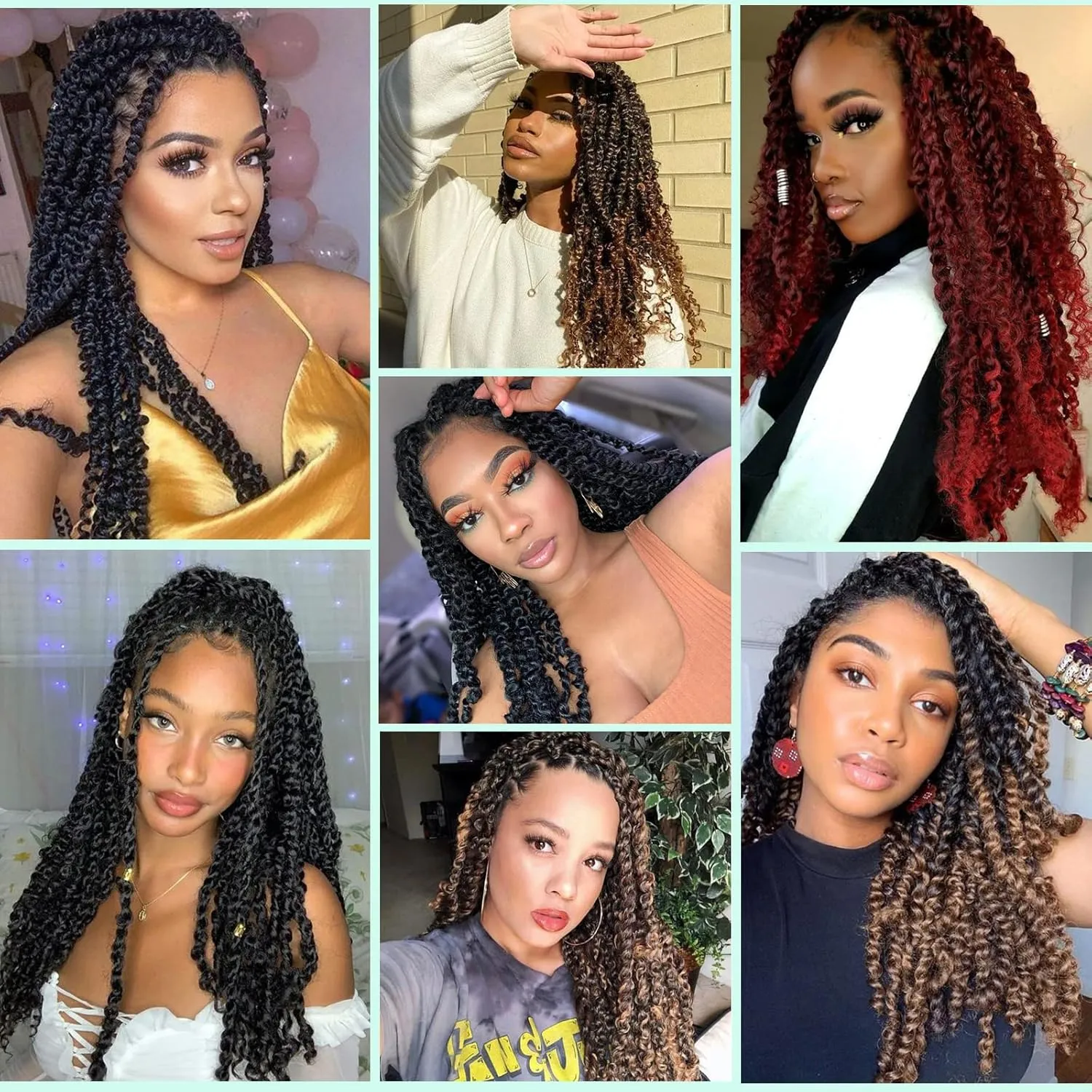Passion Twist Hair - 24 Inch 7 Packs Water Wave Crochet Hair Spring Twist for Butterfly Locs or Passion Twists Crochet Hair Bohemian Curly Synthenic Braiding Hair Extension ( 24”, T27-7P )
