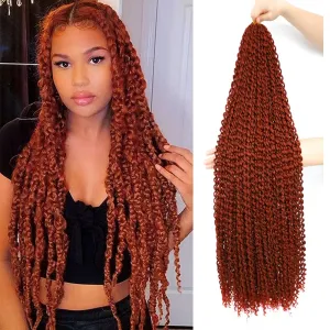 Passion Twist Hair 24 Inch: Water Wave Crochet Hair 6 Packs Passion Twist Crochet Hair for Black Women Water Wave Passion Twist Hair Extensions (350#)