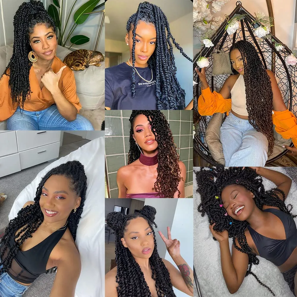 Passion Twist Hair 24 Inch: Water Wave Crochet Hair 6 Packs Passion Twist Crochet Hair for Black Women Water Wave Passion Twist Hair Extensions (350#)