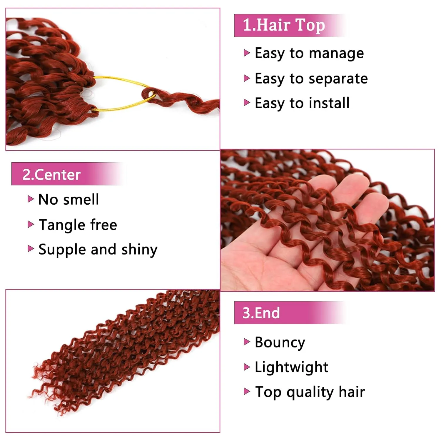 Passion Twist Hair 24 Inch: Water Wave Crochet Hair 6 Packs Passion Twist Crochet Hair for Black Women Water Wave Passion Twist Hair Extensions (350#)