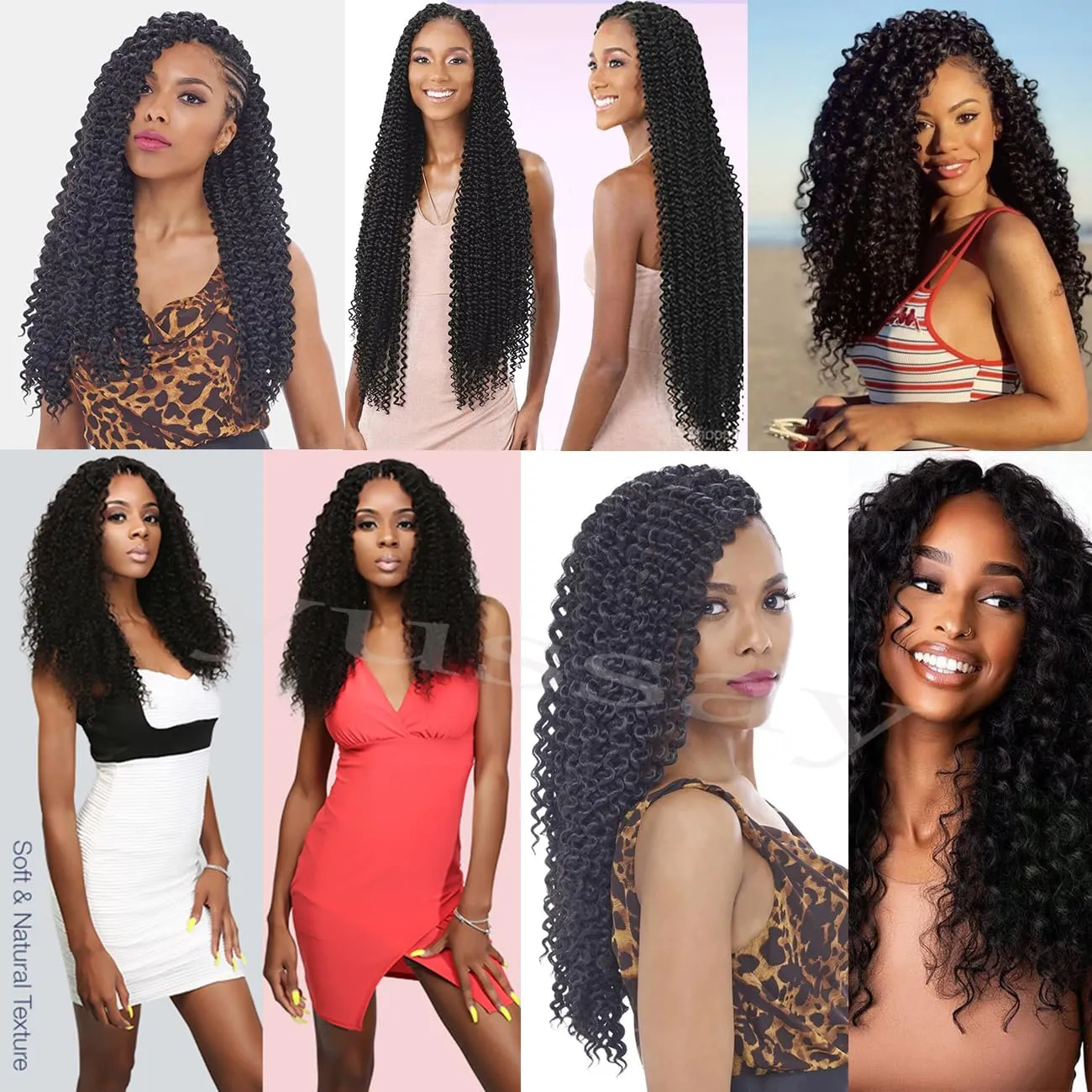Passion Twist Hair Water Wave Crochet Hair for Black Women 18 Inch 8 Packs Passion Twist Crochet Hair Pre Looped Bohemian Braids for Black Women (T1B/BUG, Economic package)